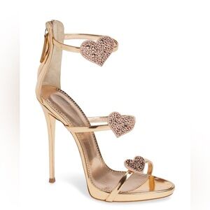 EUC Giuseppe Zanotti Triple Heart Strappy Sandal 35.5 $1,195